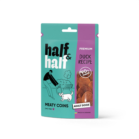 Half&Half Ласощі для собак у формі м'ясних монеток з качкою